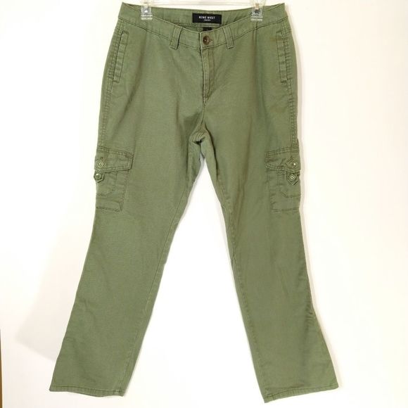 Nine West Jeans Woman's Cargo Army Green Pants 10 - Picture 3 of 8